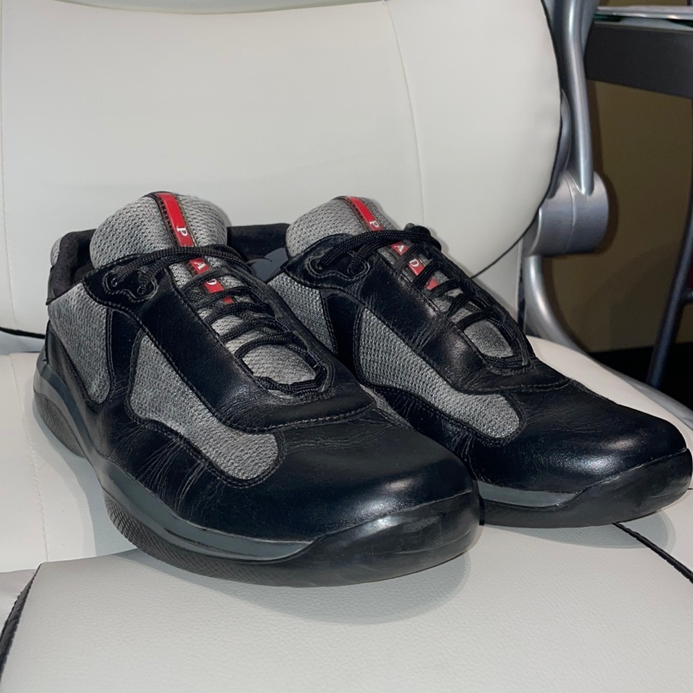 Black and silver Prada men’s World Cup sneakers sz 12